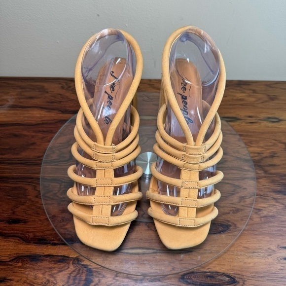 Free People Colette Cinched Heel | Hot Orange - Picture 3 of 16